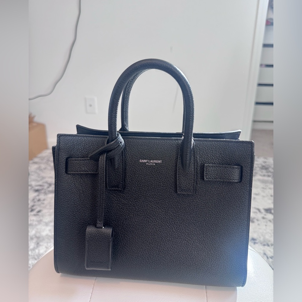 Saint Laurent Textured Black Tote